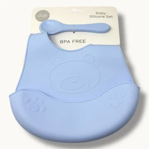 Ellepi Idea Regalo  Set Pappa 2 Pezzi (bavetta+cucchiaio ) In 100% Silicone Art. Cr1012