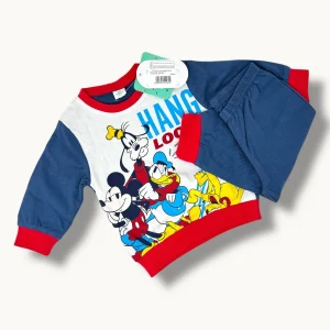 Disney - Pigiama Bimbo Maschietto In Cotone 100% Stampa Paperino E Pluto Art. Wi4252