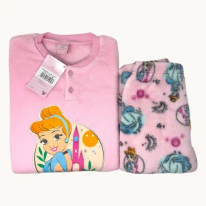 Ellepi Mondo Disney Pigiama Bimba In Coral Con Ricamo (princess) Con Pantalone Fantasy Art. Wi4277