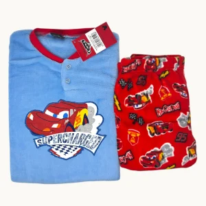 Ellepi Mondo Disney Pigiama Bimbo In Coral Stampata (cars) Abbinabile Con Vestaglia Art. Wi4279