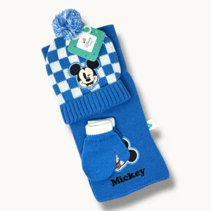 Ellepi Baby Disney Completo Maschietto Lana Cappello+sciarpa+guanti Ricamo Mickey  Art. Wr6009
