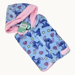 Ellepi Mondo Disney Vestaglia Bimba In Morbido Coral Stampa (disney Stitch) Art. W60023