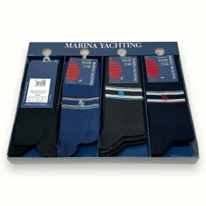 Marina Yachting Confezione 12 Paia Calza Uomo Lunga In Puro Cotone Extrafine (colori Assortiti)  Art. Mb52514