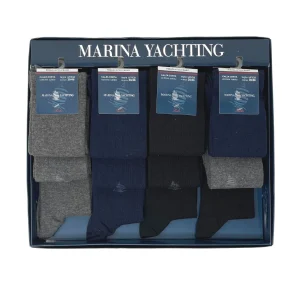 Marina Yacthting Confezione 12 Paia Calza Uomo Corta In Caldo Cotone 100% Tinta/unita Colori Assortiti