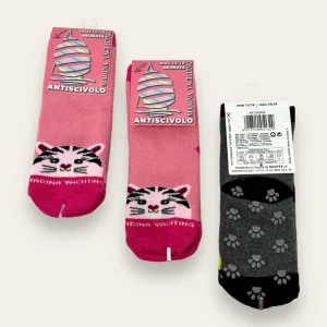 Marina Yachting -3 Paia- Calza Antiscivolo In Soffice Spugna Neonata Disegno Gatto Colori Ass. Art. Mz404