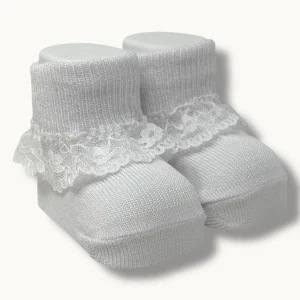 Mafer - Scarpina In 100% Cotone Baby Femminuccia Con Pizzo Wsc5860