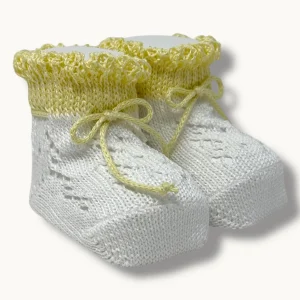 Mafer - Scarpina In Filo 100% Cotone Baby Femminuccia Intarsiata Art. Wsc8788