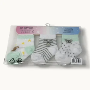 Mafer - Set 3paia Calzino Baby Neutro Primi Giorni In Cotone Fantasy  Art. Wpg8231