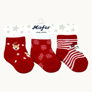 Mafer Natale Idea Regalo 3paia Calzini Neonato Primi Giorni In Soffice Spugna Natalizio Art. Xna9022