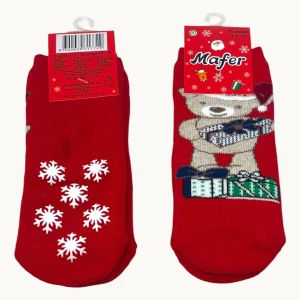 Mafer Natale Calza Baby Maschio/femmina Antiscivolo In Spugna Fantasie Natalizie  Art. Xna9007
