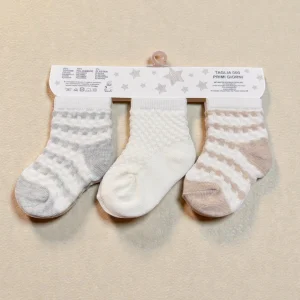 Mafer Baby Set 3paia Calzino Baby Primi Giorni Fantasia Neutro In Cotone  Art.wpg9127