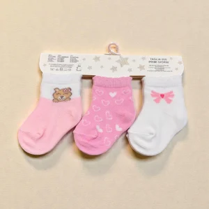 Mafer Baby Set 3paia Calzino Baby Primi Giorni Fantasia Femminuccia In Cotone Art.  Wpg9121