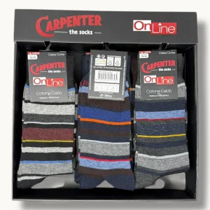 Carpenter - (4 Paia) Calza Corta Uomo In Caldo Cotone Fantasia Art. 0552