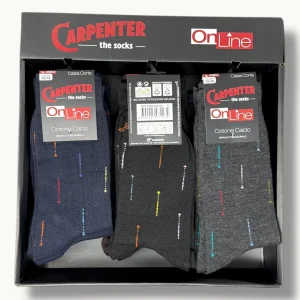 Carpenter - (4 Paia) Calza Corta Uomo In Caldo Cotone Fantasia Art. 0558