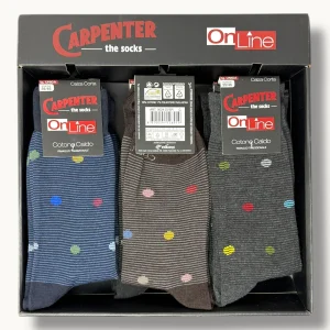 Carpenter - (4 Paia) Calza Corta Uomo In Caldo Cotone Fantasia Art. 0624