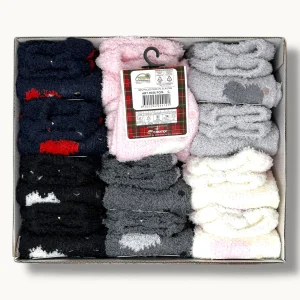 Stylosa - Calzino Morbidone Donna Fantasia Antiscivolo Colori Assortiti Art. R036