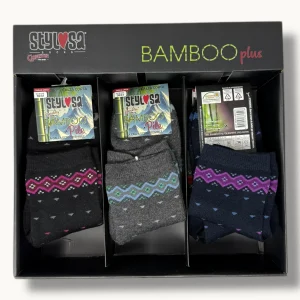 Carpenter - (4 Paia) Calza Corta Pile Fantasia In Fibra Di Bamboo Ecosostenibile Art. D026