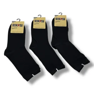 Stylosa Donna Idea Regalo 3paia Calza Corta Donna In Cotone Tinta Unita Art. N300