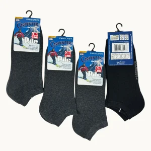 Carpenter - (pacco Da 4) Calzino Fantasmino Pariscarpa In Morbido E Caldo Pile Tinta Unito Art. 0612