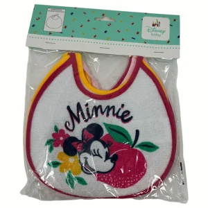 Disney - 6 Pezzi Bavetta Neonata In Spugna E Retro In Pvc Con Laccetti Femminuccia  Art. Wd9551