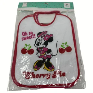 Disney - 6 Pezzi Bavetta Grande In Spugna E Retro In Pvc Con Elastico Femminuccia Art. Wd9605