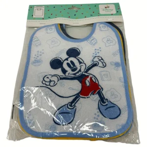 Disney - 6 Pezzi Bavetta Piccola In Spugna E Retro In Pvc Con Elastico Maschietto  Art. Wd9553
