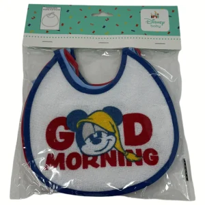 Disney - 6 Pezzi Bavetta Neonato In Spugna E Retro In Pvc Con Laccetti Maschietto  Art. Wd9555