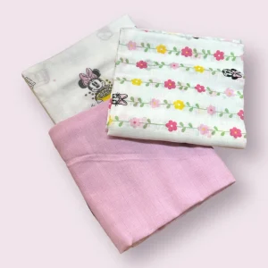 Disney - Set 3 Pezzi Quadrato Garza Stampato Multicolore In Puro Cotone  Art. Wx6104