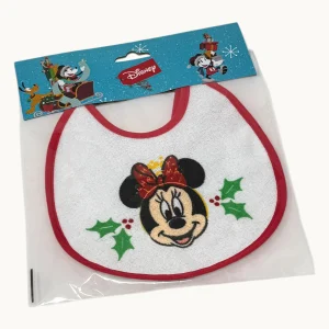 Ellepi Natale Disney 1 Bavetta Piccola Natalizia In Spugna Con Retro In Pvc Con Stampa Minnie Art. Wd9649