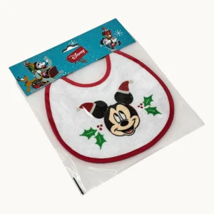 Ellepi Natale Disney 1 Bavetta Piccola Natalizia In Spugna Con Retro In Pvc Con Stampa Mickey Art. Wd9650