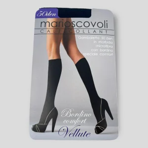 Vellute' - Gambaletto Donna In Microfibra 50 Den Colori Naturale Nero Misura Unica