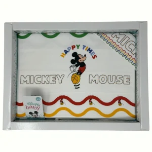 Disney Baby Completo Lenzuola 3 Pezzi Carrozzina Stampa Mickey Mouse 90x120  Art. Ec0229wd