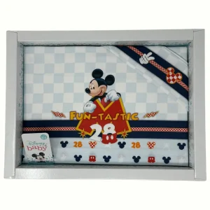 Disney Baby Completo Lenzuola 3 Pezzi Carrozzina Stampa Mickey Mouse 90x120  Art. Ec0230wd