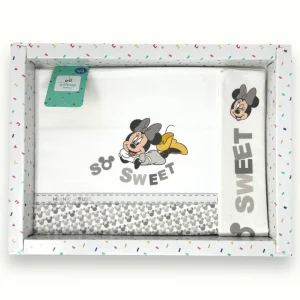 Disney - Completo Lenzuola 3 Pezzi Culla Stampa Minnie 90x120  Art. Ec0338