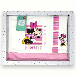Disney - Completo Lenzuola 3 Pezzi Lettino Stampa Minnie 120x180  Art. El0339