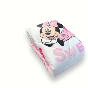 Disney - Trapunta Lettino Retro In Pelliccetta Morbida E Calda Stampa Minnie Disney  Art. Tlm338