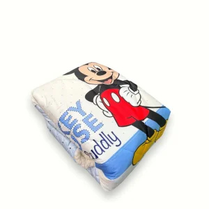 Disney - Trapunta Lettino Retro In Pelliccetta Morbida E Calda Stampa Mickey Disney  Art. Tlm240