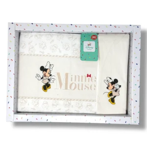Ellepi Baby Disney Completo Lenzuola 3 Pezzi Lettino Stampa Minnie Mouse 120x180 In 100% Cotone  Art. El0345wd