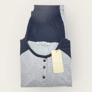 Twin-g Milano - Pigiama Donna Cotone Jersey Lungo Stampato Con Pantalone Leggings  Art. Pdjl02