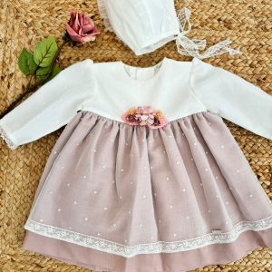 Abito battesimo con cuffietta