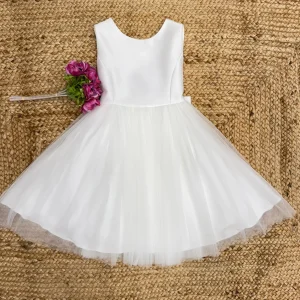 Abito bimba cerimonia con gonna in tulle