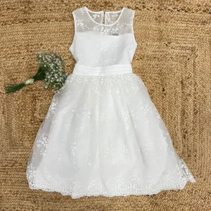 Abito da prima comunione in tulle ricamato