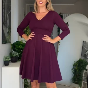 Abito AMELIE Punto Milano - Viola Mulberry