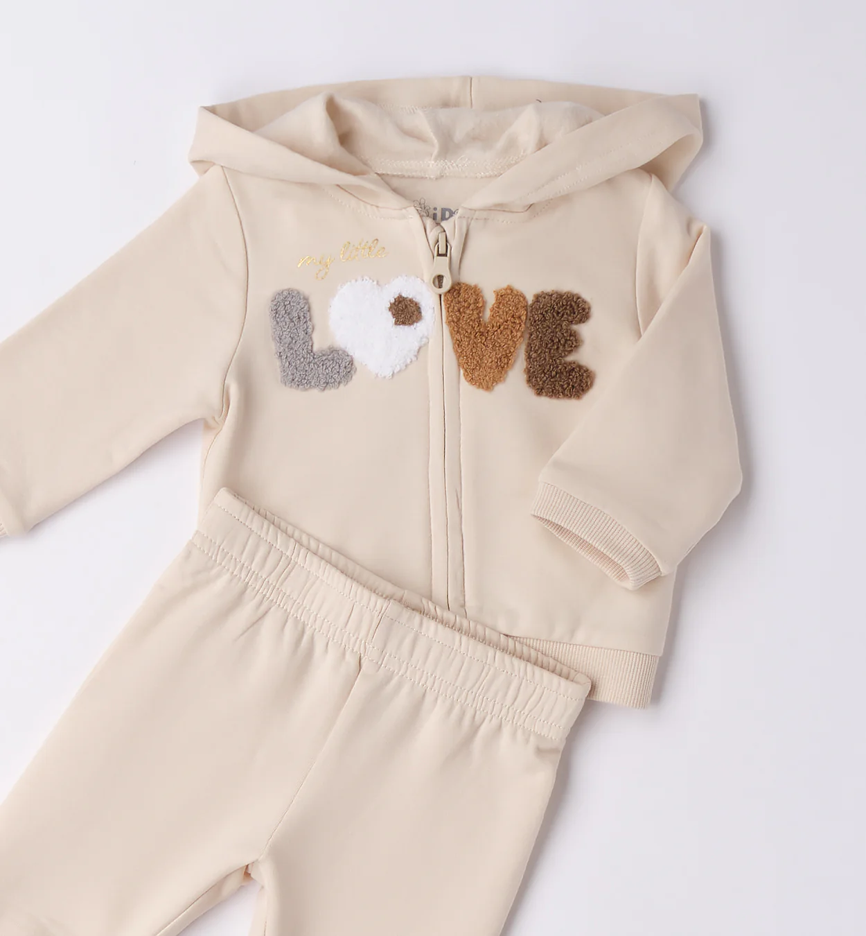 Tuta panna neonata con scritta Love - immagine 3