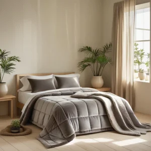 Trapunta Glenda in velluto di cotone trapuntatura a cassettoni