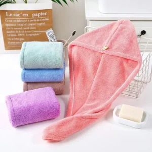 Cappello per asciugare i capelli da donna Cappello per asciugamano per capelli in microfibra ad asciugatura rapida Cappello per bagno Cappello per asciugamano solido Berretto per capelli con turbante ad assorbimento eccellent