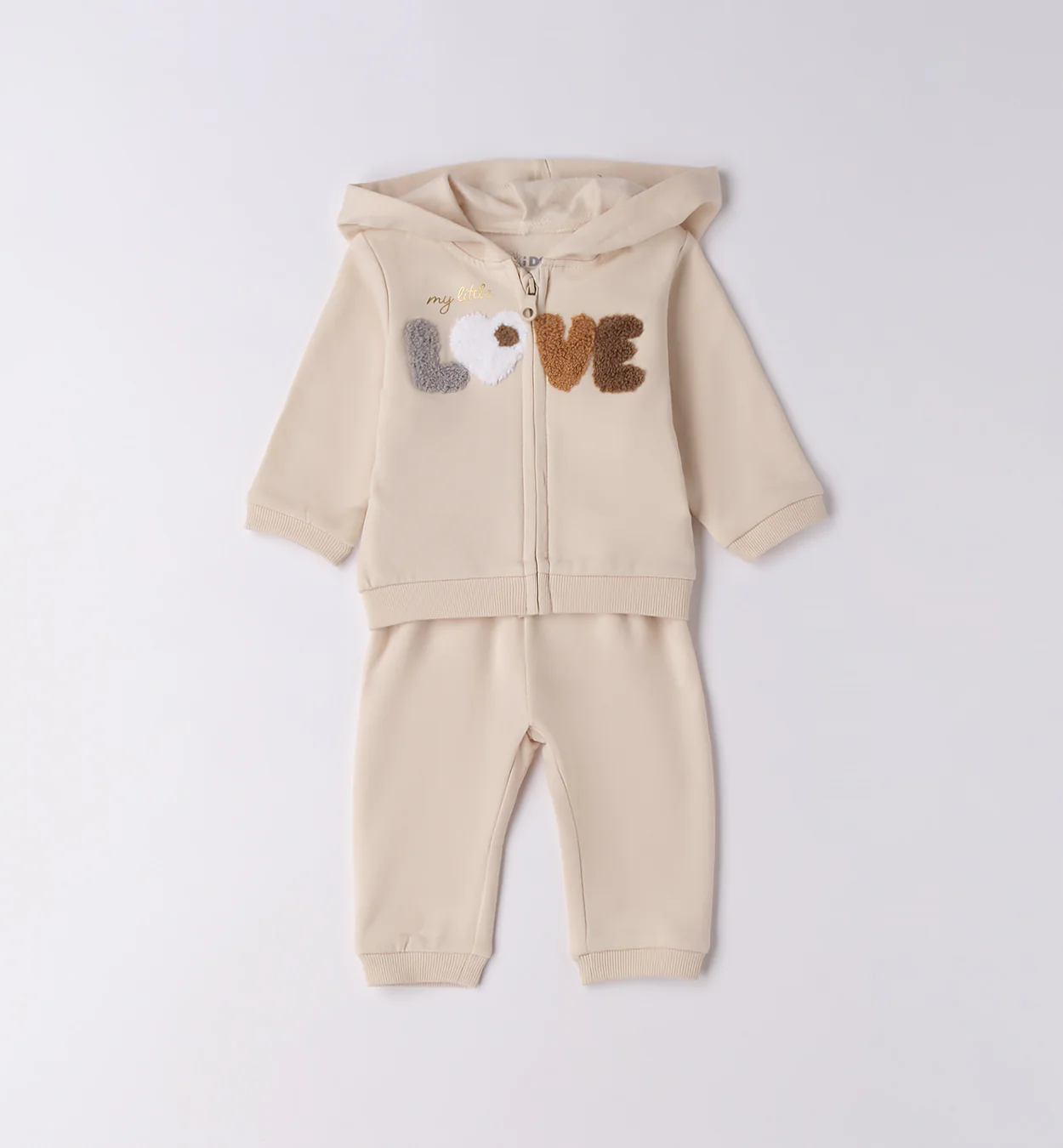 Tuta panna neonata con scritta Love