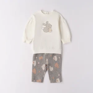 Tutina neonata caldo cotone con coniglietto