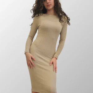 Abito lungo jacquard Teresa in Lana Seta