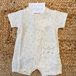 Pagliaccetto neonato unisex in cotone garzato